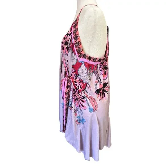 Free People Magic Garden Slip Dress Women Small Purple Floral Wrap Fairy Whimsy - Picture 4 of 11
